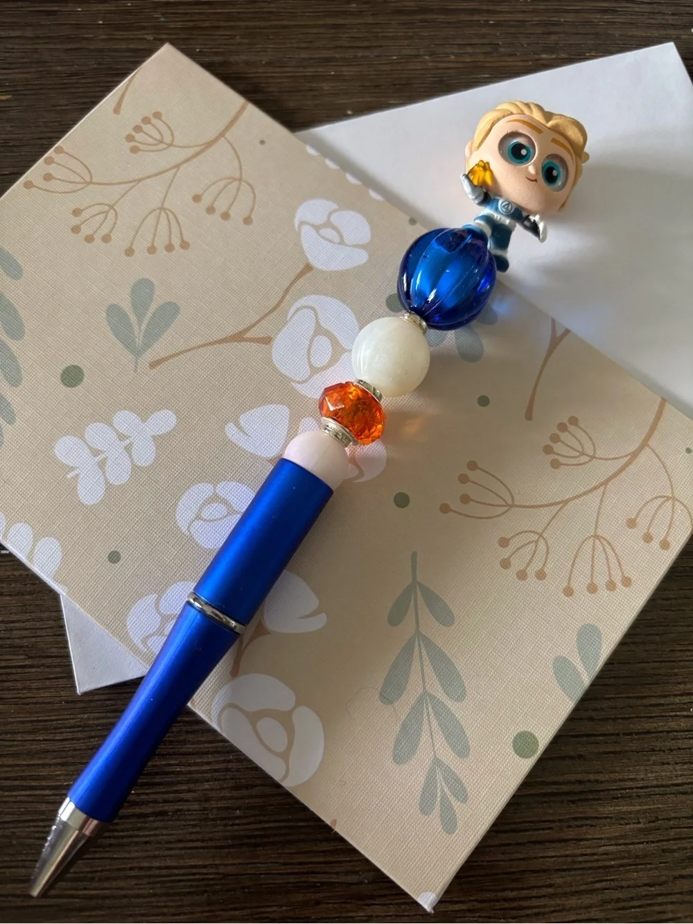 Marvel Doorables: Fantastic Four: Johnny Storm handmade beaded pen